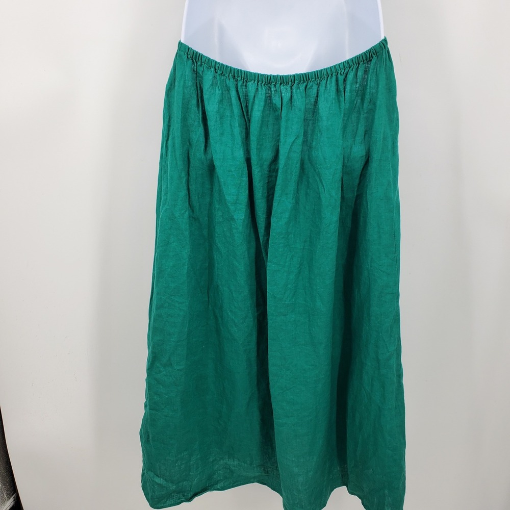 The Drop Women's Green 100% Linen Cutout Ring Detail Midi Dress XL Resort Lagen - Picture 9 of 16